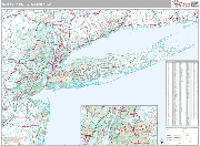 New York Metropolitan Area Wall Map Premium Style